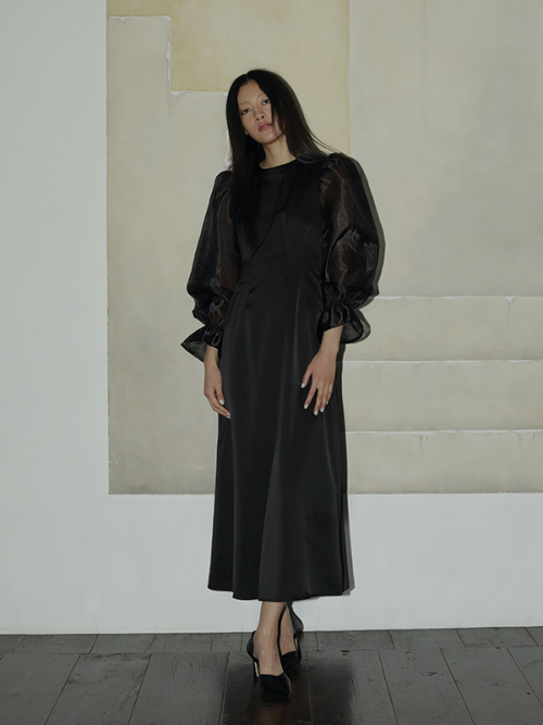 【アマイル AMAIL】Mature bon sleeve dress  黒