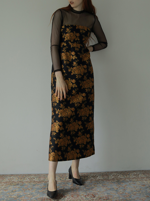 カラー表記ブラック美品　AMAIL Mood flower dress