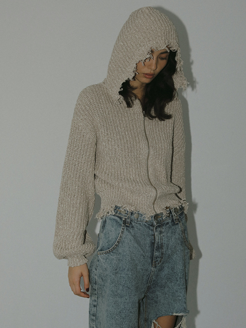 Mix bulky hood knit｜Can be delivered｜アマイルオンラインショップ
