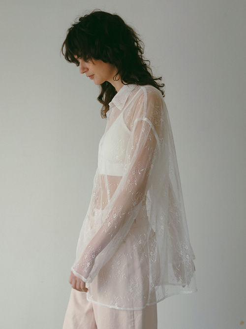 FLOWER LACE シャツ｜Can be delivered｜アマイルオンラインショップ