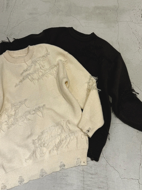 CRASH FRINGE ニット｜Can be delivered｜アマイルオンライン